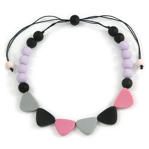 Nouveau Collier en Résine Colorée Perlée, Design Géométrique Élégant, Cordon Ajustable, Bijou Unisexe Tendance, Cadeau pour Femme - Product Image 4