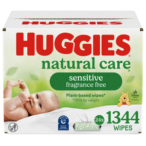 Lingettes pour bébé Huggies Natural Care Sensitive, non parfumées, 24 paquets, 1344 lingettes au total - Product Image 1