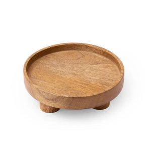 Plateau de service en bois de forme ronde de qualité supérieure serveur de collations alimentaires pour décor de Table d'hôtel de Restaurant de cuisine - Product Image 5