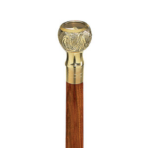 Canne de marche en laiton de conception haut de gamme, nouvelle arrivée, avec embout sculpté, poignée ronde, pour grands-parents, cadeau antique, provenance d'Inde - Product Image 2