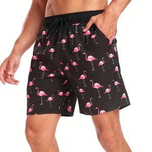 Pantalones cortos de playa de secado rápido para hombre con ajuste cómodo Diseño de impresión digital Patrón sólido Ropa transpirable informal de verano con bolsillos - Product Image 5