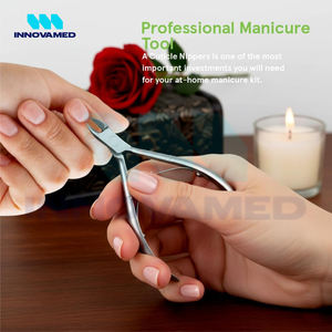 Pince à cuticules incurvée en acier inoxydable de haute qualité, durable, tendance, à large ouverture, logo personnalisé, manucure des doigts - Product Image 4