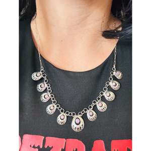 Conjunto de Collar de Ópalo y Plata de Ley Hecho a Mano por Artistas Navajo, Colección de Joyería Fina - Product Image 2