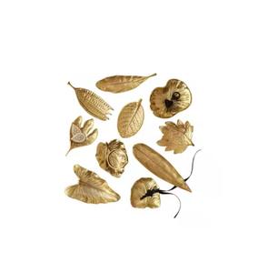 Meilleures ventes Vaisselle Serveur de plats Plateau Classique Formes de feuilles Aluminium Or Plat de service pour les fournisseurs de gros - Product Image 1