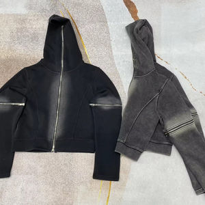 Sweats à capuche pour hommes en éponge française surdimensionnés surdimensionnés vintage lourds 100% coton - Product Image 2