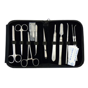 Students Surgical Kits 11 Pieces With <b>Needle</b> Holder Forceps Tweezers <b>Scaler</b> Scissor Probe Stainless Steel Surgical Tanning Kit - Product Image 1