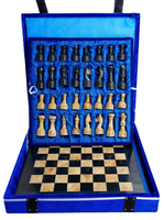 Boîte de rangement artisanale pour jeu d'échecs religieux en marbre incrusté à 100 %, motif animalier |   Jeu d'échecs noir et blanc pour adultes et enfants |   Ange