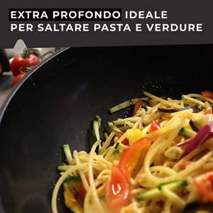 Wok de Aluminio de 28 cm con Tapa de Vidrio, Compatible con Inducción y Gas, Mango de Baquelita - Product Image 5