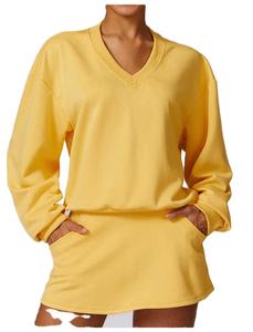 Ensemble 2 pièces léger surdimensionné 100% coton pour femmes Impression de logo personnalisé Style Streetwear pour l'hiver - Product Image 6