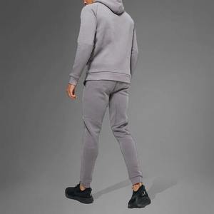 Alta calidad Street Fashion Zip Up Chándal Algodón Fleece Slim Fit Chándal Ropa deportiva Hombres Chándales Conjunto de 2 piezas Conjuntos de hombres - Product Image 5