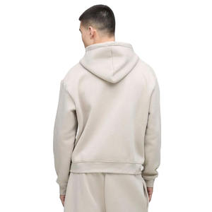 330GSM Oversized Boxy Zip Through Hoodie en couleur de pierre pour les hommes au prix de gros avec logo personnalisé par Marfa International - Product Image 5