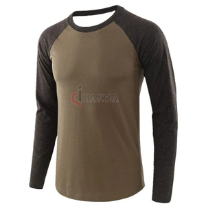 Vente en gros 2025 Hauts de vêtements de sport à manches longues en coton/fibre de bambou pour hommes T-shirts imprimés avec logo personnalisé - Product Image 2