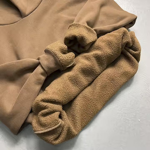 Pull lourd en molleton de coton avec logo personnalisé de style urbain pour femmes sweat uni surdimensionné sweat-shirt à capuche de salon - Product Image 4