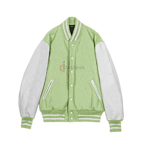 Blouson universitaire pour homme 2026, style High Street, avec broderie de logo personnalisée, en toile unie, pour adultes - Product Image 5