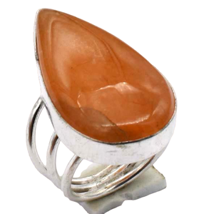 Venta al por mayor lote de bisel fino ajuste piedra solar facetada lágrima piedra preciosa Natural 925 anillos de boda de plata para fiestas - Product Image 1