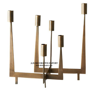 Hot Wedding Gold <b>Candle</b> Holder High Quality Best Selling Gold Antique Menorah Handmade <b>Candle</b> Stand New Style Candelabra 6 Beals - Product Image 1