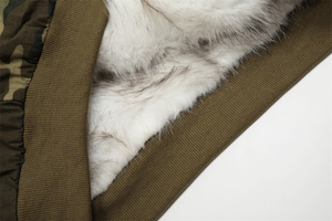 Parka de invierno personalizada para hombre, chaqueta cortavientos de gran tamaño con cremallera, forro polar Reversible, estilo bombardero de camuflaje, longitud larga - Product Image 4