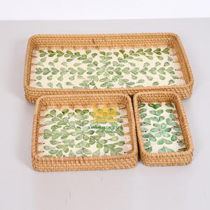 Plateau en rotin de coquillage naturel écologique de décor à la maison de luxe de mode de conception créative de Offre Spéciale du Vietnam - Product Image 1