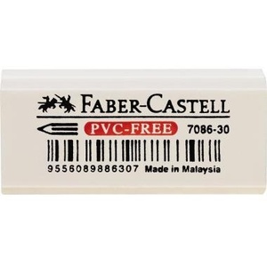 Borrador de Vinilo Blanco Faber-Castell 7086-30, 1.8 x 1.2 x 4.1 cm, para Lápices/Lápices de Colores - Product Image 1