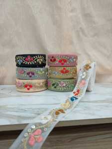 Tissu en dentelle brodée élégante pour vêtements de soirée, tissu en dentelle brodée en gros pour vêtements de mode - Product Image 2