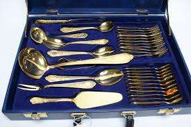 Vaisselle de mariage à la mode couverts royaux en laiton avec poignée ronde décorative épaisse ensemble d'ustensiles de cuisine en acier inoxydable - Product Image 2