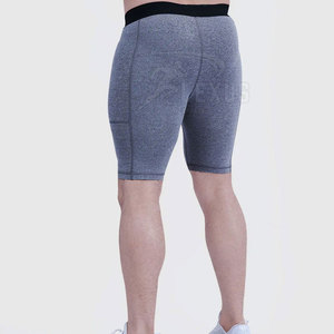 Pantalones cortos de entrenamiento físico para gimnasio de poliéster 100% hechos a medida para hombre, cintura elástica duradera, patrón sólido, cintura media informal - Product Image 5