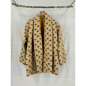 Chaqueta Kantha Reversible Vintage para Mujer, Estilo Universitario Acolchado, Patchwork Boho, Logotipo Personalizable, Cuero, Talla XL, Otoño-Primavera, Algodón - Product Image 2