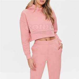 2025 Material polar mujer Crop Top Sudadera con capucha nueva llegada venta al por mayor de alta calidad logotipo personalizado mujeres Crop Top - Product Image 3