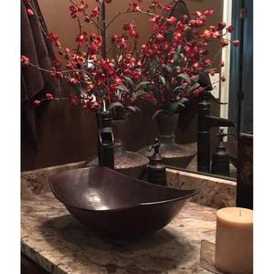 Forme ovale pédicure bol Spa Saloon fournitures cuivre évier Portable comptoir affichage Antique navire cuivre lavabo fabriqué en inde - Product Image 6