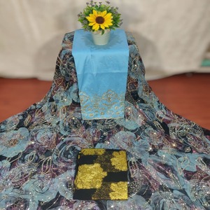 Nuevo Vestido Dirac Somalí con Diseño Floral Jacquard de Cuentas de Piedra de Primera Calidad para Niñas, Ideal para Fiestas y Eventos - Product Image 3