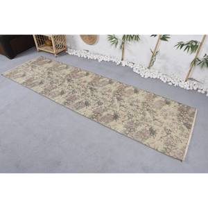 Tapis Vintage Turc Classique Beige et Vert en Laine Florale 9x12 Motif Patchwork pour Salon Décor pour Adolescents Latex Soutenu - Product Image 2