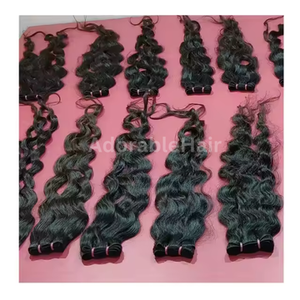 Vente en gros d'extensions de cheveux Remy indiens de meilleure qualité 100% 20-30 pouces, matière première de vague naturelle droite crépue droite - Product Image 3