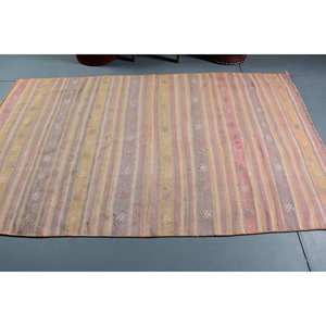 พรมขนแกะสีน้ำตาลแบบดั้งเดิม7.7ft 4.7 x งานเย็บแบบตุรกีโบราณทำด้วยมือพรมหลังสำหรับวัยรุ่นพรมข้างเตียง - Product Image 3