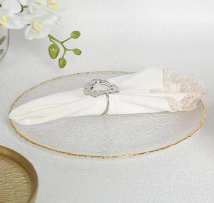 ขายส่งคุณภาพสูงโลหะผู้ถือผ้าเช็ดปากงานแต่งงานหัวเข็มขัด - Product Image 5