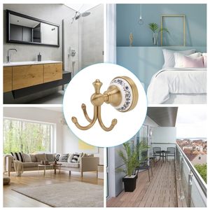 Gancho de Pared con Acabado Dorado de Latón para Toallas, Ropa, Abrigos, Accesorio para Baño y Cocina - Product Image 4