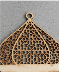 Lanterne du Ramadan personnalisée, durable, écologique, en MDF, décoration artisanale en forme de cœur, ornement d'intérieur avec taille et logo personnalisables - Product Image 6