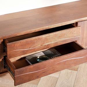 Premium Solid Acacia Wood Contemporary Living Room <b>TV</b> Unit 65"+ <b>TVs</b> Durable Eco-Friendly Handmade Storage Furniture Customizable - Product Image 3
