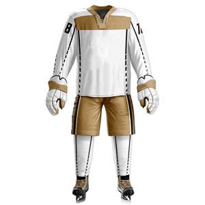 Conjuntos de Uniformes de Hockey sobre Hielo de Moda, Ropa Deportiva Activa para Adultos, Camisetas de Manga Larga, Pantalones Cortos, 100% Poliéster - Product Image 1