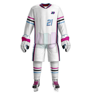 Uniformes de Hockey sobre Hielo al por Mayor 2025, Tela 100% Poliéster, Colores y Logotipo Personalizados, Transpirable y Absorbente de Humedad - Product Image 2