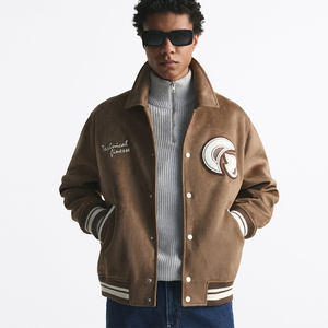 Chaqueta universitaria de lana auténtica para hombre, diseño personalizado al por mayor, chaqueta universitaria Letterman para hombre, chaqueta de invierno Bomber de béisbol - Product Image 1