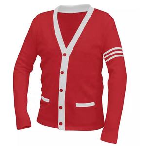 Suéteres Universitarios de Punto con Cuello en V y Mangas Largas, Decoración de Botones, Suéteres Casuales de Invierno OEM - Product Image 1