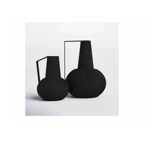 Fait à la main élégant noir mat fer Vase moderne métal Table Vase décoratif Table Vase élégant maison salon bureau décor - Product Image 3