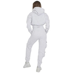 Hecho en 2025 Pakistán conjunto de pantalones y Sudadera con capucha corta de manga larga, ropa informal mejor material chándal de mujer - Product Image 5