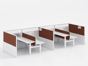 Centro de llamadas moderno en forma de L, cubículo, mesa de oficina en casa y partición, estación de trabajo de computadora para uso doméstico o comercial - Product Image 5