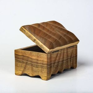 Caja de almacenamiento de bambú con tapa de ratán tejido, contenedor cuadrado, organizador decorativo, soporte de joyería, almacenamiento ecológico multiusos - Product Image 5