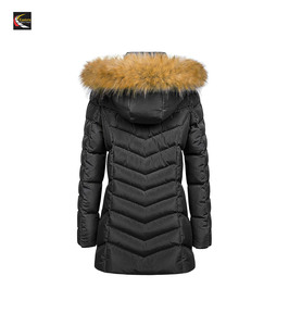 Abrigo acolchado y acogedor para mujer, Chaqueta larga de invierno de talla grande, ropa elegante con aislamiento para clima frío, logotipo cálido y ligero acolchado - Product Image 2