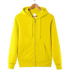 Sweat à capuche zippé uni en coton imprimé de logo personnalisé en gros Sweat à capuche zippé pour hommes et femmes - Product Image 3