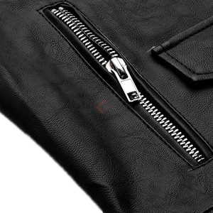 Chaqueta de piel de oveja auténtica de alta calidad para mujer con cremallera y bolsillos, servicio de venta personalizable OEM transpirable - Product Image 6