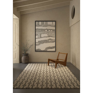 Alfombra de Lana Moderna Boho Anudada a Mano Clan Ivory, Diseño Geométrico Abstracto Rectangular para Pasillo - Jaipur ZA LLV-3039 (CS-01) - Product Image 5