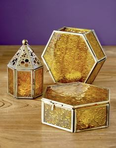 ที่ใส่เทียนชาทำจากแก้วสีสันสดใสมีกรอบทองเหลืองตกแต่งบ้านที่วางเสาโลหะเงินคริสต์มาสทำด้วยมือแบบคลาสสิก - Product Image 4